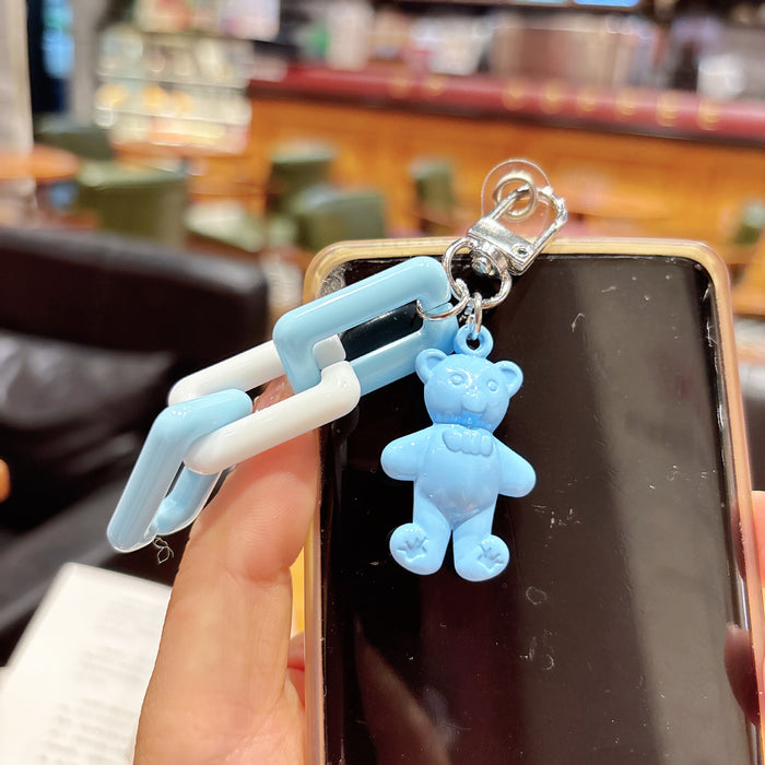Wholesale DIY Acrylic Bear Keychain Pendant Handmade Earphone Bag Pendant Car Bag Accessories