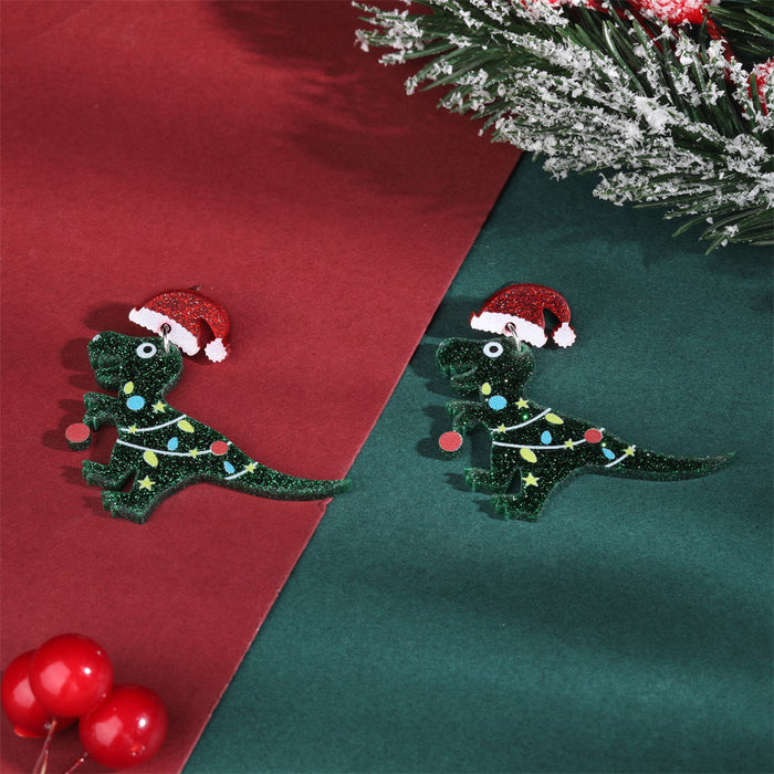 Wholesale Acrylic Christmas Tree Hat Stocking Elk Earrings