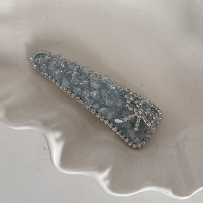 Wholesale Blue Full Diamond Hair Clip Elegant Bangs Clip Women's Side Clip Hair Accessories