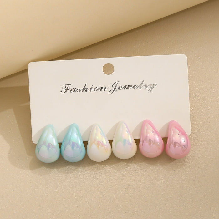 Wholesale Colorful water droplet earrings, fashionable and luxurious style earrings