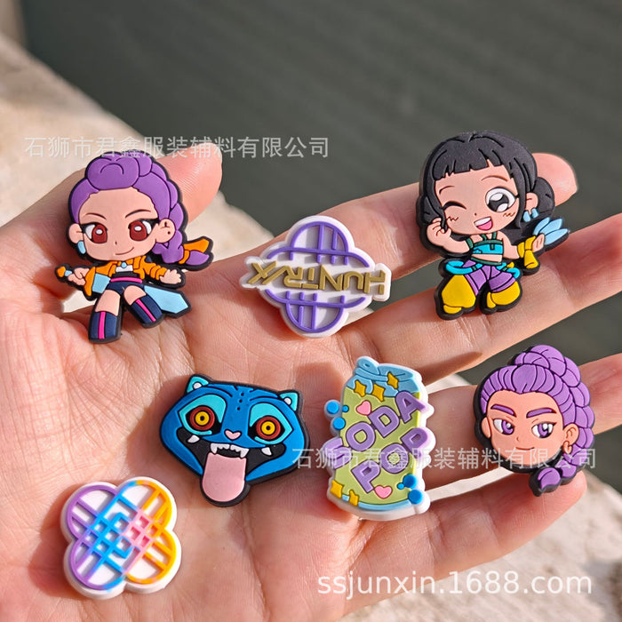 Wholesale 50pcs KPop Charms Shoe Buckles PVC Patches