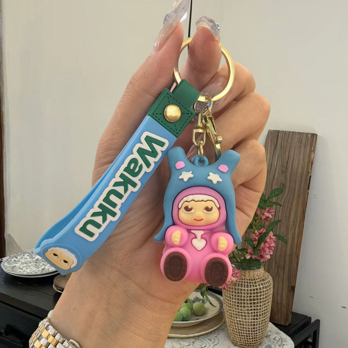Wholesale Cartoon soft rubber 3D doll pendant Keychains