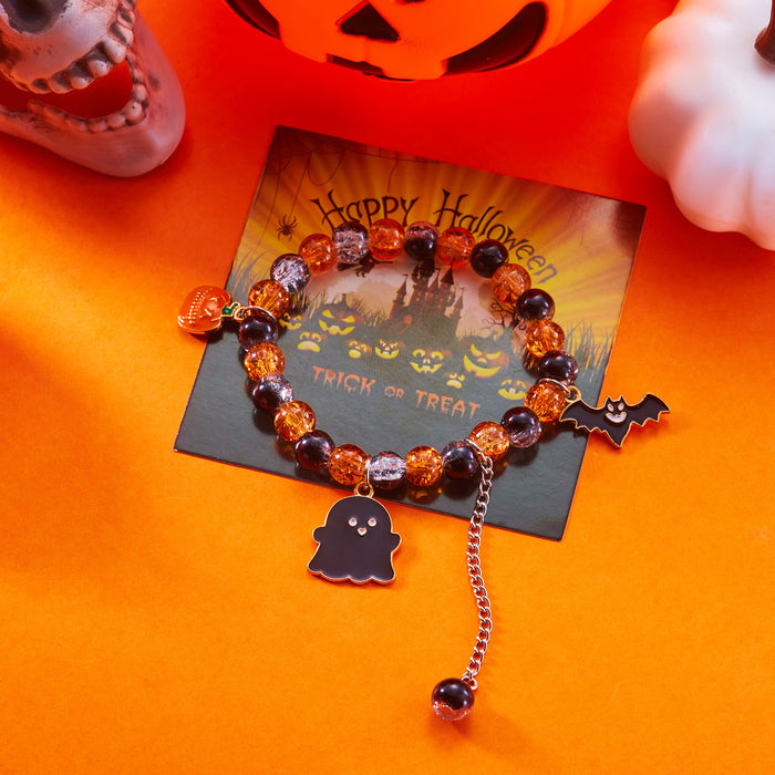 Wholesale  Pumpkin Cat Couple Bracelet Versatile Ghost Bat Explosion Crystal Bracelet