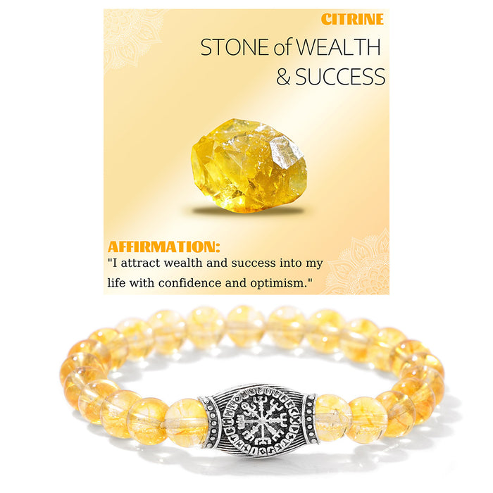 Wholesale Viking symbol bracelet with stone and gemstone bracelet