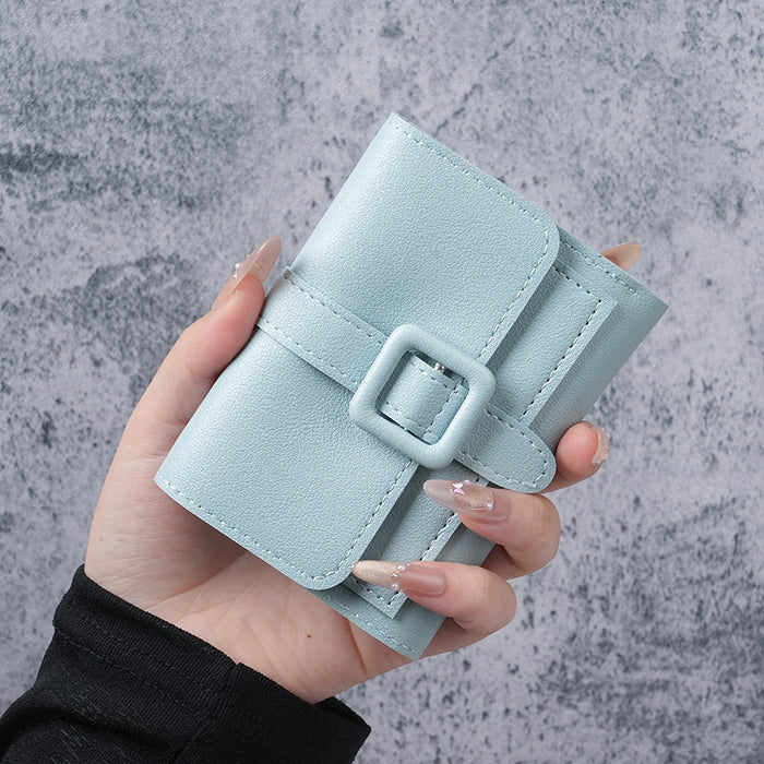 Wholesale Women' s Solid Color PU Leather Short Wallet Daily Matching Fashion Accessory