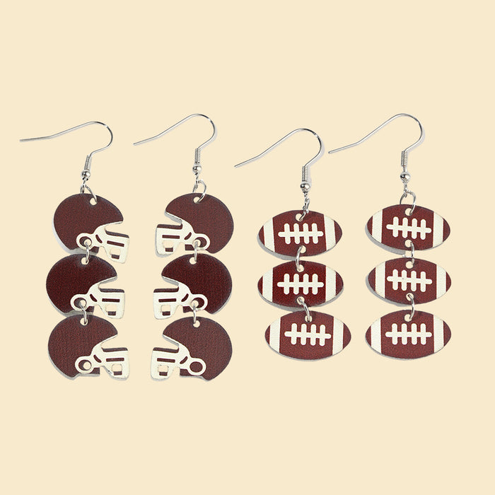 Wholesale Rugby Cap Acrylic Drop Earrings