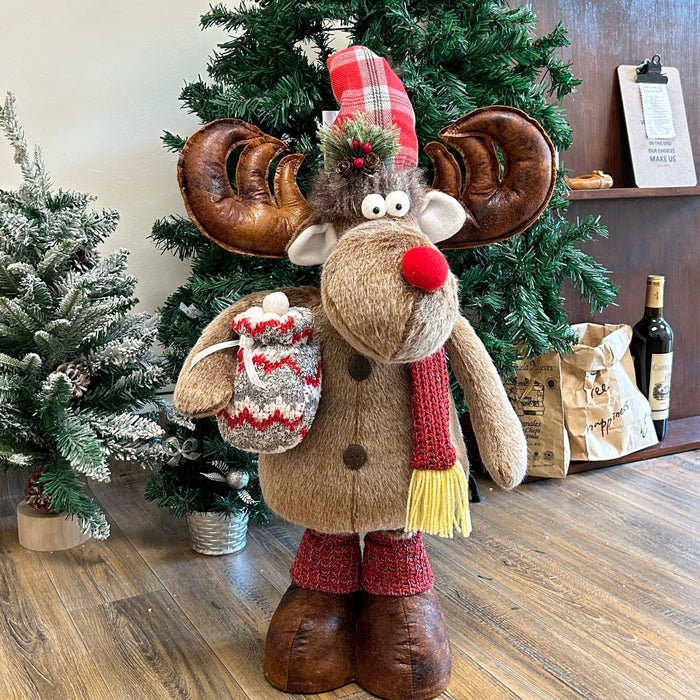 Wholesale Retractable Elk Plush Ornaments Decorations Christmas Deer Window Scene Layout Home Decoration