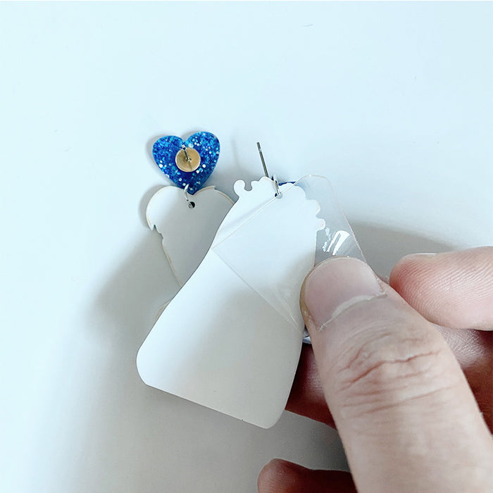 Wholesale  earrings ghost bride creative acrylic asymmetric earrings holiday gift