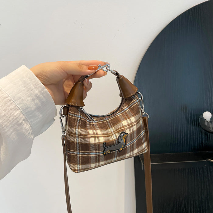 Wholesale Children's bag with grid embroidery and parent-child mini crossbody bag