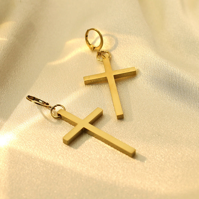 Wholesale Retro new earrings titanium steel stainless steel earrings cross jewelry