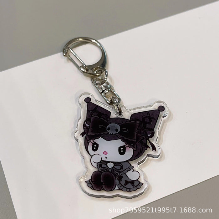 Wholesale Double-sided Keychain Cute Cartoon Book Bag Pendant Transparent Pendant Acrylic Keychain for Men and Women