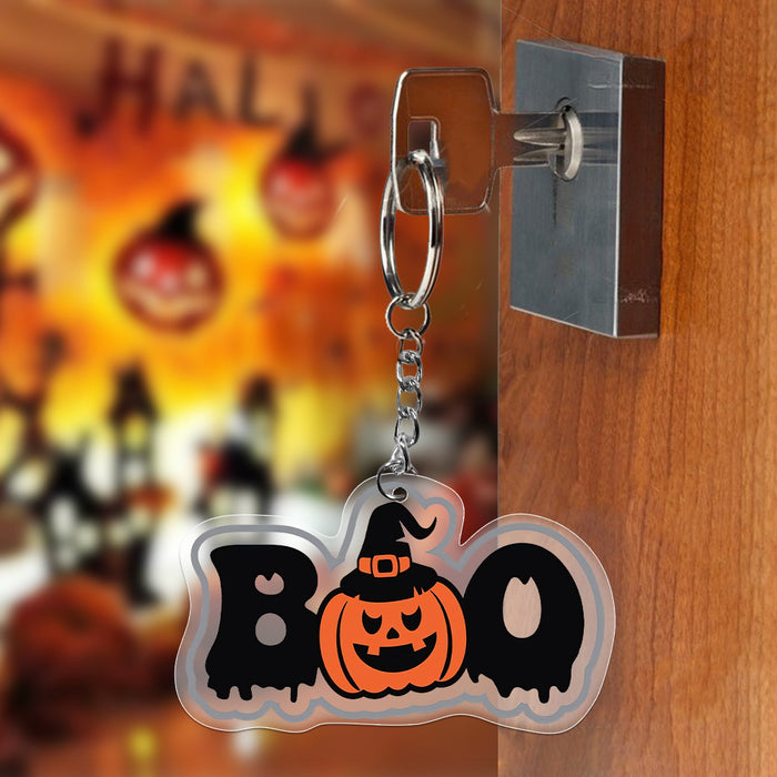 Wholesale Acrylic Pumpkin Halloween Keychain JDC-KC-LvQ002