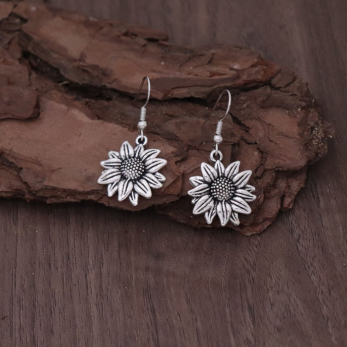 Wholesale Vintage bronze circle leather earrings