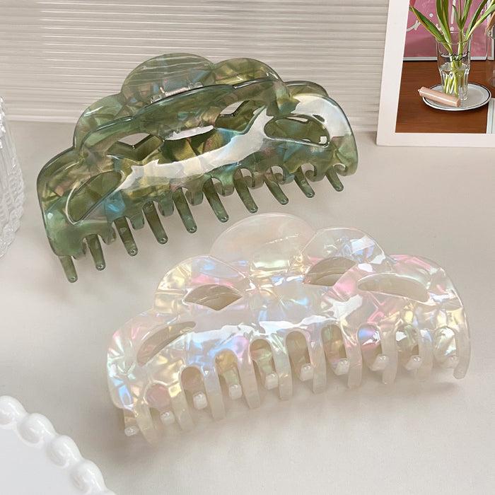 Wholesale Cloud Pattern Hollow Hair Clip Colorful Green PVC Fashion Accessory