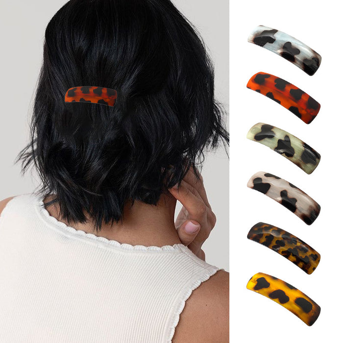 Wholesale Gold standard wide stripe smooth hair clip with high-end feel, black rear clip with spring clip, vintage hair clip