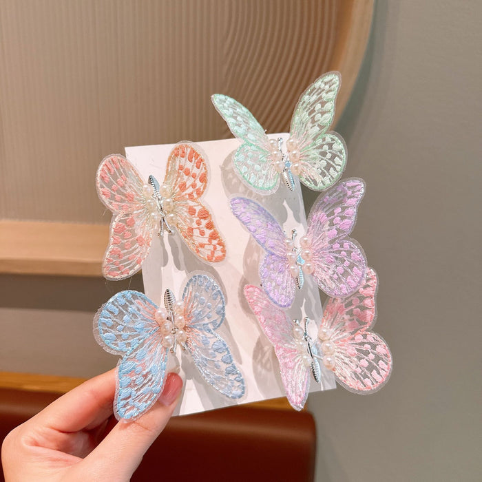 Wholesale Children's butterfly hair clip headband cute side clip hair accessory