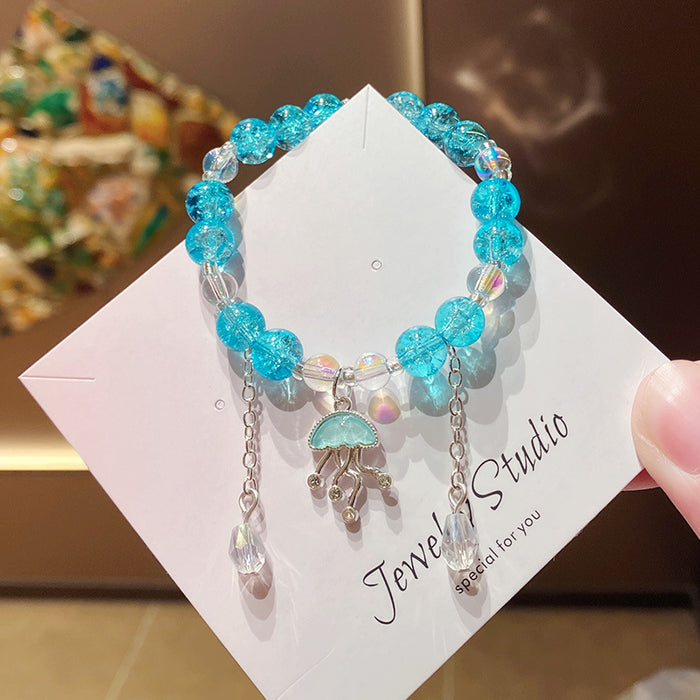 Wholesale Children' s Red Jellyfish Floral Tassel Bracelet - Everyday Jewelry Accessory MOQ≥3