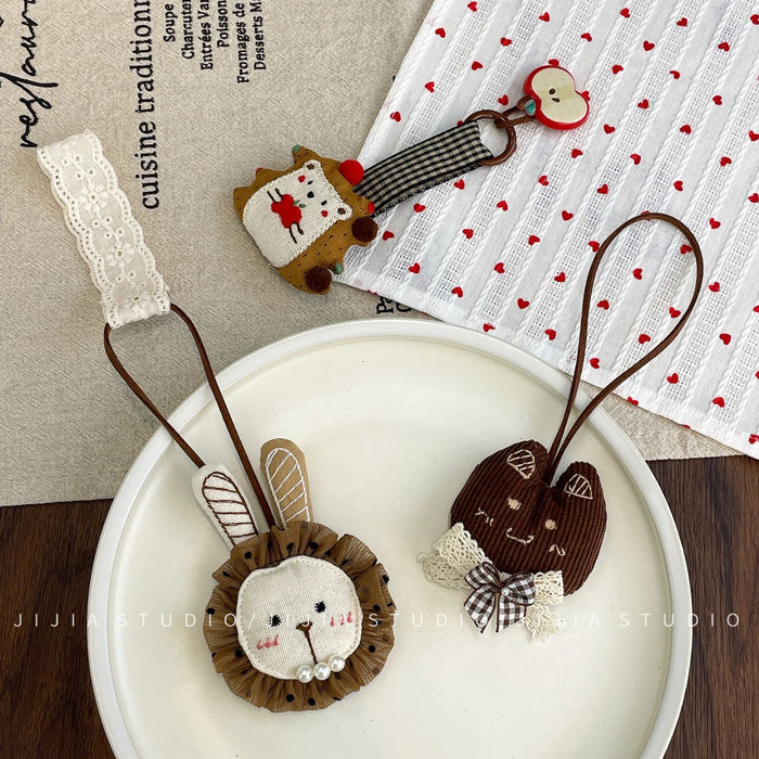 Wholesale Bear Pendant Fabric Small Animal Keychain Bag Hanging Accessories