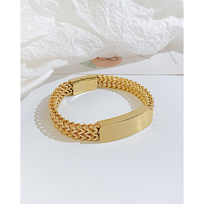 Wholesale Personalized fashion trend titanium steel bracelet street double-layer adjustable stainless steel magnetic buckle bracelet