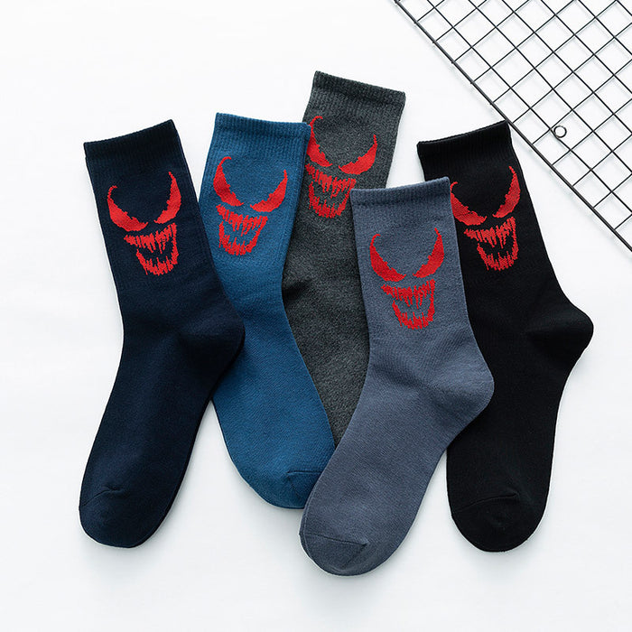 Wholesale Socks men's and women's long socks cartoon street versatile sweat absorbing cute student socks men's and women's mid tube socks