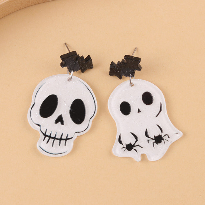 Wholesale Halloween Earrings New Skull Ghost Acrylic Earrings Ab Style Earrings