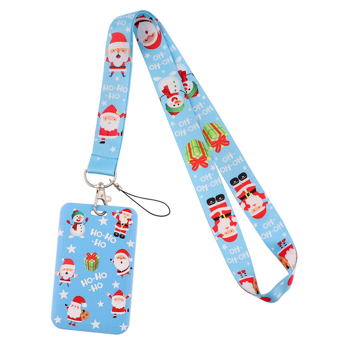 Wholesale 3 pcs  Double-sided printed polyester long rope webbing hard case protective case keychain