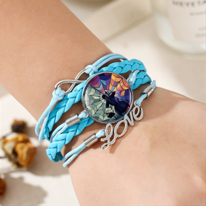 Wholesale Leather multi-layered blue woven jewelry bracelet