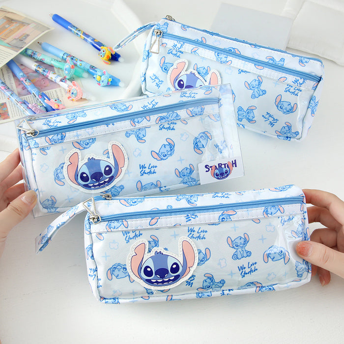 Wholesale Cute Panda Pencil Case Blue Stationery Bag