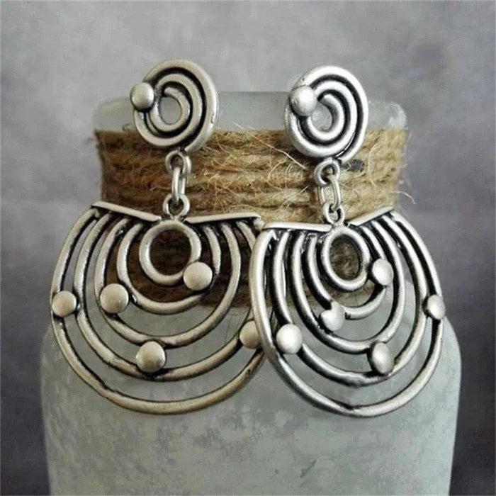 Wholesale Gypsy spiral design earrings retro geometric personality earrings