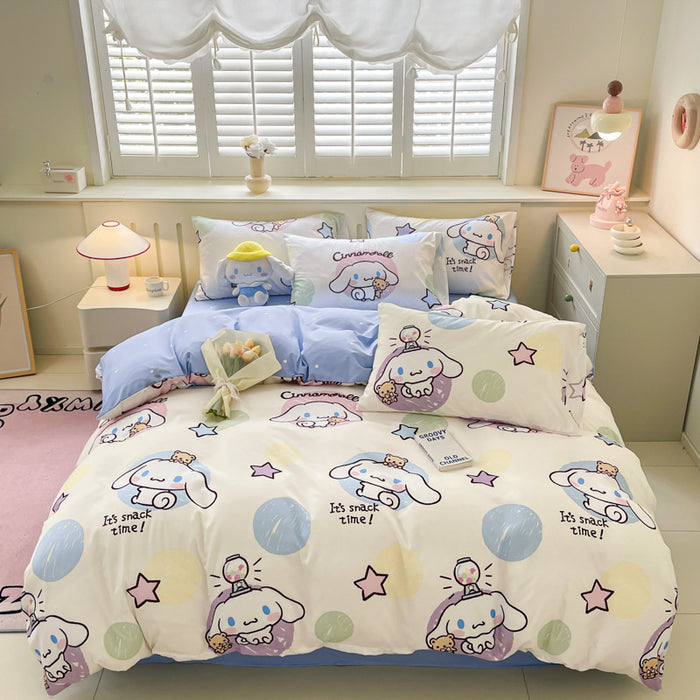 Wholesale A-level Cloud Washed Cotton Cute Cartoon Girl Heart Dormitory Bed Sheets JDC-SEE-AiErMei004