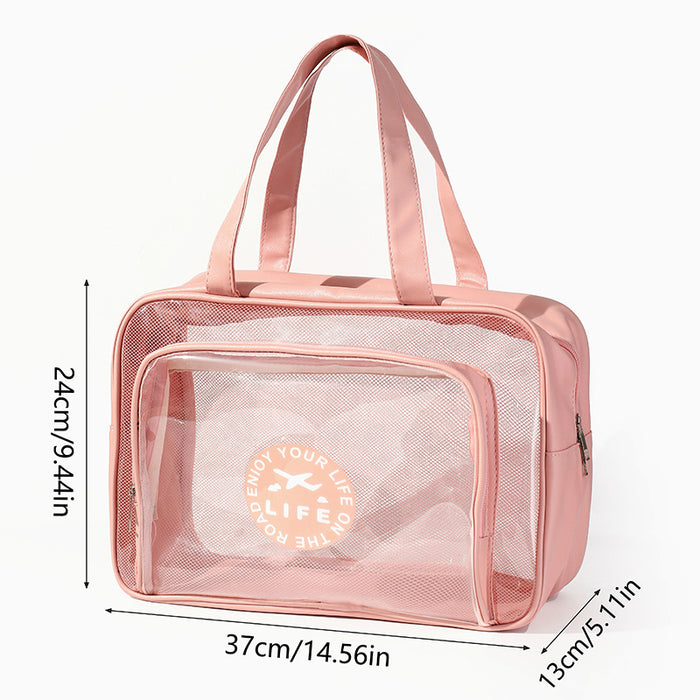 Wholesale PVC wash bag, hand-held single shoulder dry wet separation bag, waterproof makeup and wash storage bag