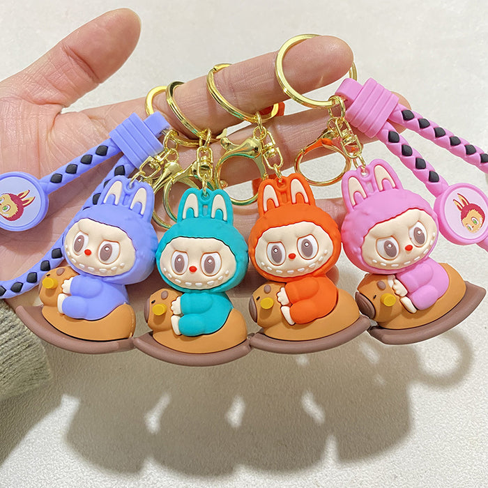 Wholesale Cartoon Plush Rocking Horse Keychain Cute Bunny Doll Student Backpack Pendant Gift