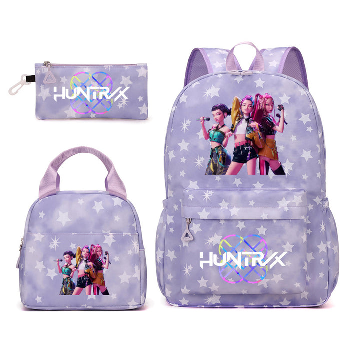 Wholesale Children' s KPOP Series Multi-Color Backpack Bags Three-Piece Set