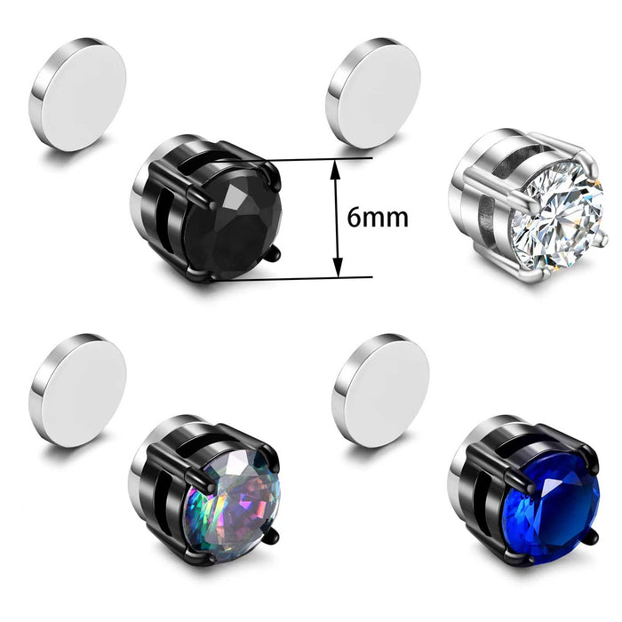 Wholesale Titanium Steel Inlaid Zircon Non-hole Magnetic Earrings JDC-ES-ShangShangqian001