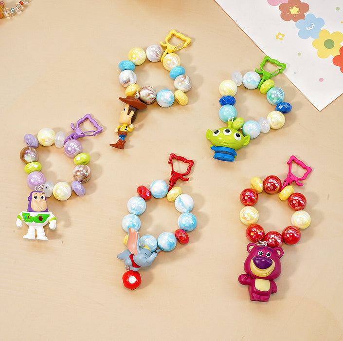 Wholesale Plastic Cartoon Colorful Beaded Keychain JDC-KC-XNWR001