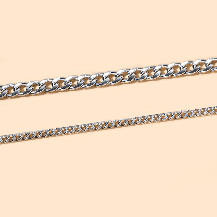 Wholesale Exaggerated jewelry, personalized alloy ankle chain, niche design, multi-layer ankle chain, minimalist