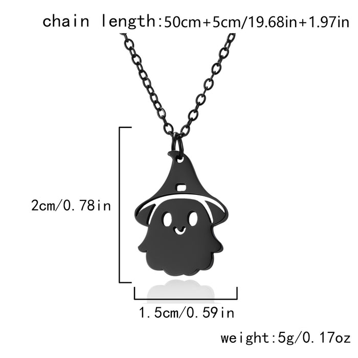 Wholesale  Element Titanium Steel Necklace Pumpkin Head Ghost Jewelry Pendant Personalized All-match Witch Necklace