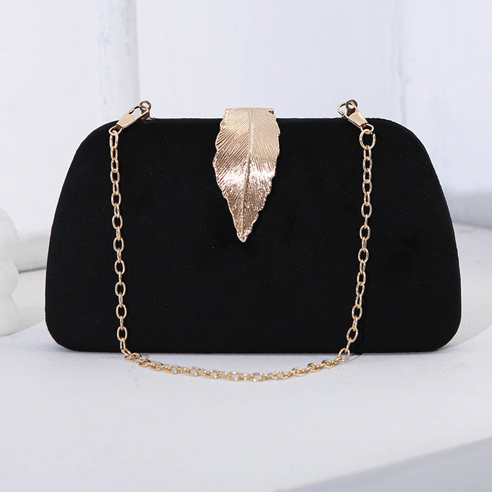 Wholesale New Fashionable Temperament Dinner Bag Velvet Metal Leaf Dress Paired with Banquet Handbag Small Square Bag for Women JDC-HB-MM006