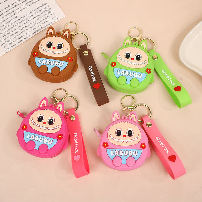 Wholesale New Cartoon Wallet Cute Keychain Storage Bag Silicone Doll Cute Portable Wallet