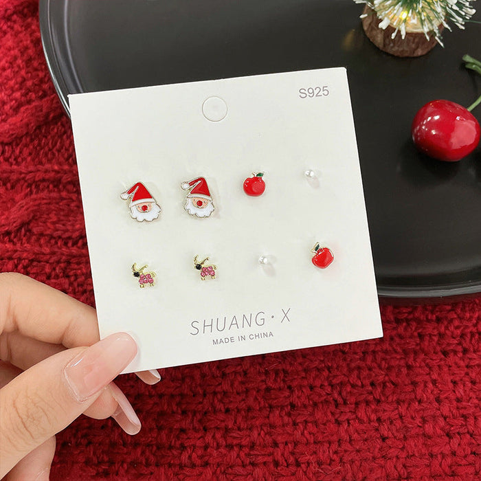 Wholesale Alloy Earrings Christmas Snowflake Elk JDC-ES-shuangx002