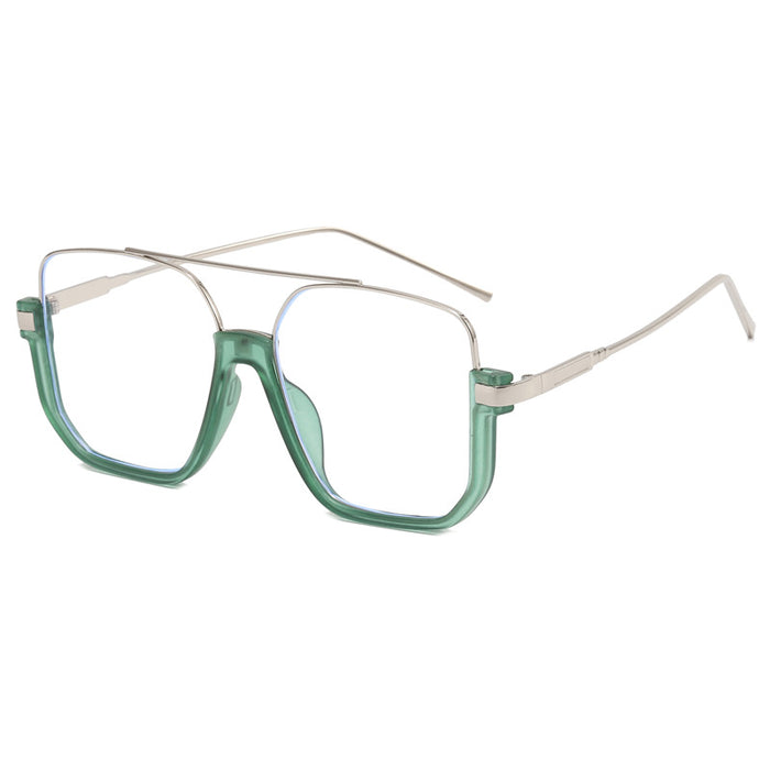 Wholesale Sunglasses for women in summer, bare faced, double beam large frame, anti blue light retro glasses, high-end street photography sunglasses