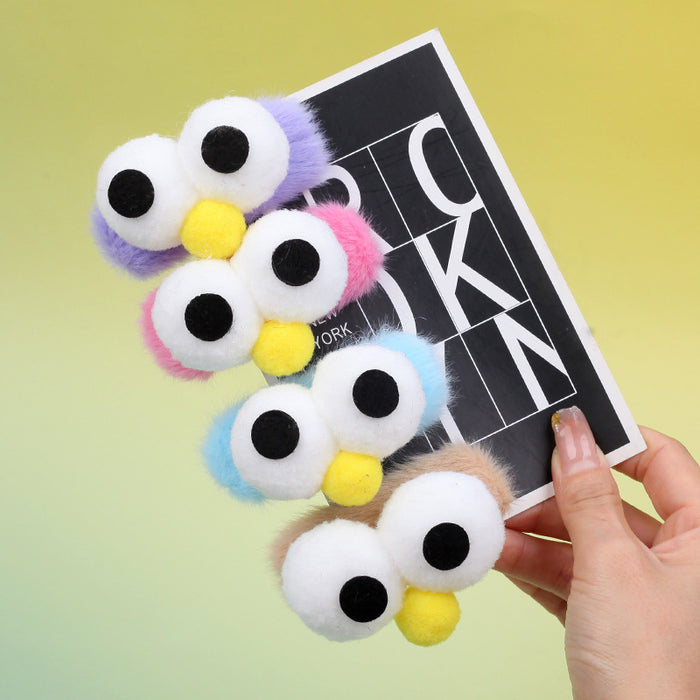 Wholesale Plush Chick Pom Pom Bangs Clip Cute Cartoon Hair Accessory Handmade Creative Gift Boutique Resale