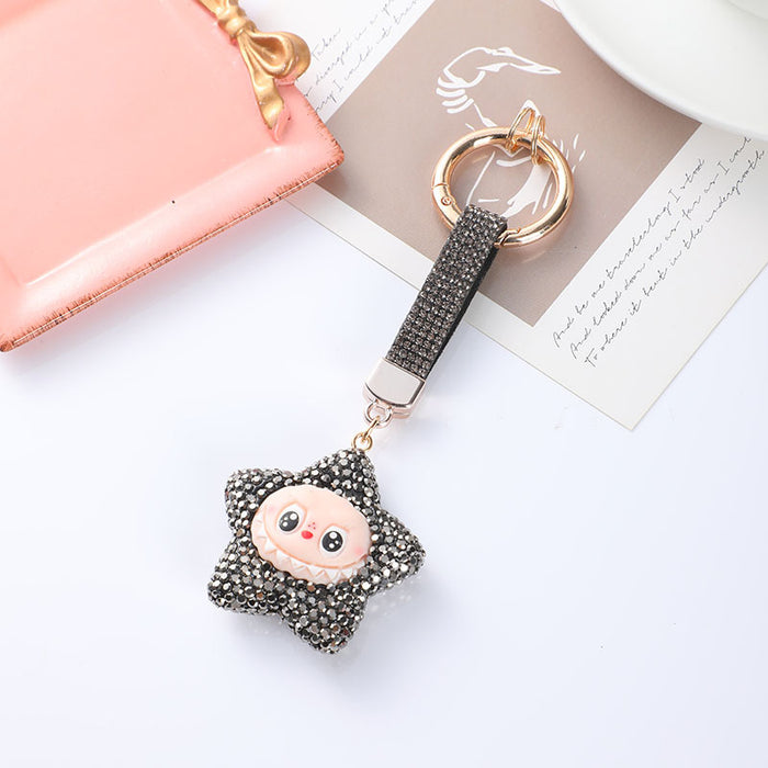 Wholesale Cute Car Keychain with Cross-Border Diamond Inlay