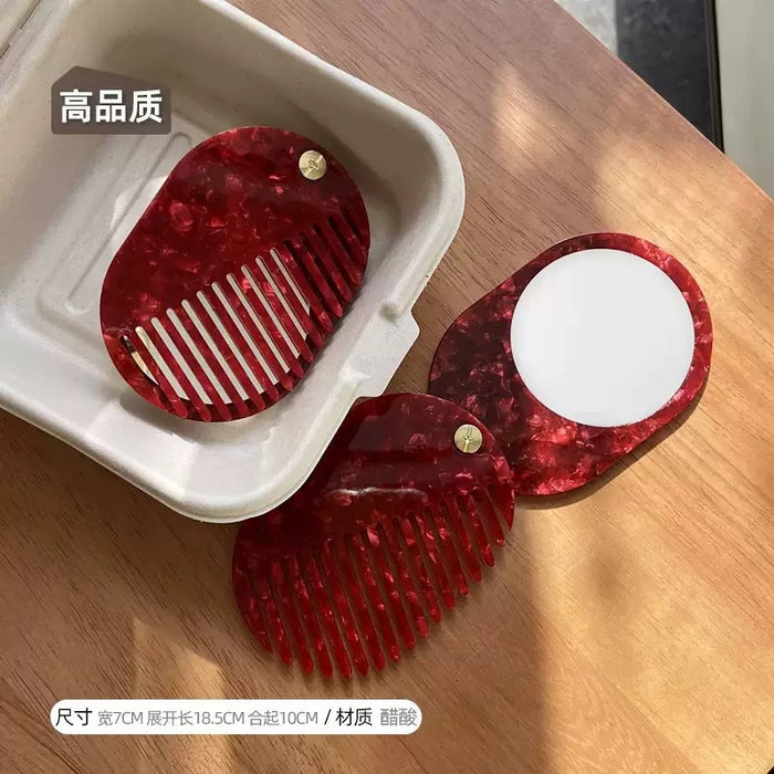 Wholesale Cute Portable Folding Mirror Comb for Girls