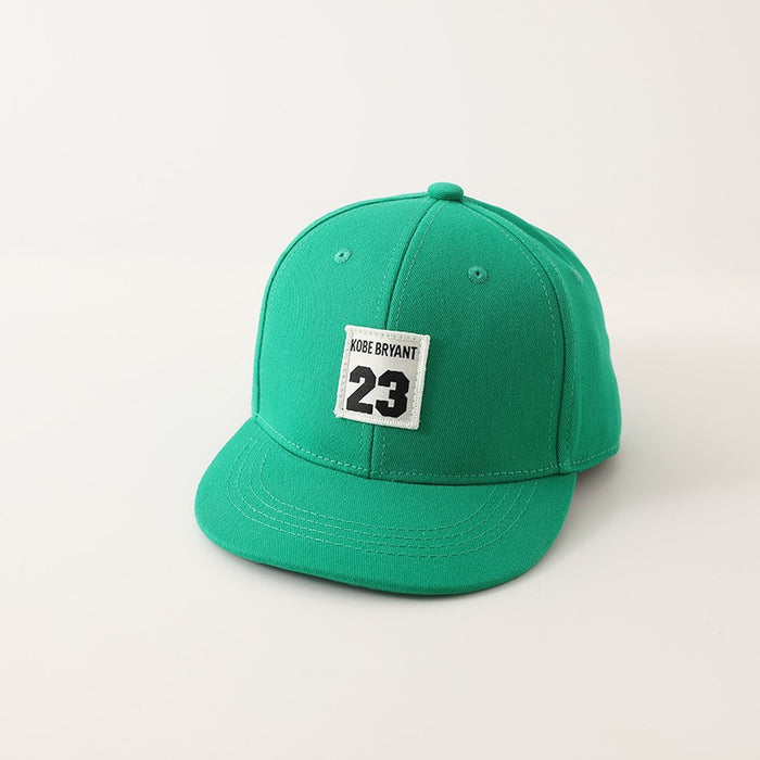Wholesale Trendy Kids Embroidered Letter Flat Brim Baseball Cap Unisex Green Boston Sunscreen Casual Resale Accessory