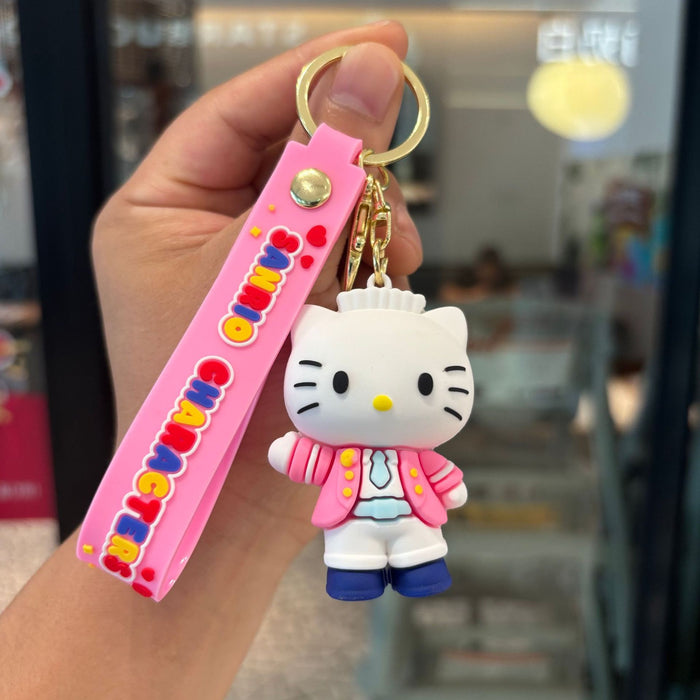 Wholesale 2pcs PVC Cute Cartoon Keychain Stylish Gift for Bag Charm or Car Key Accessory