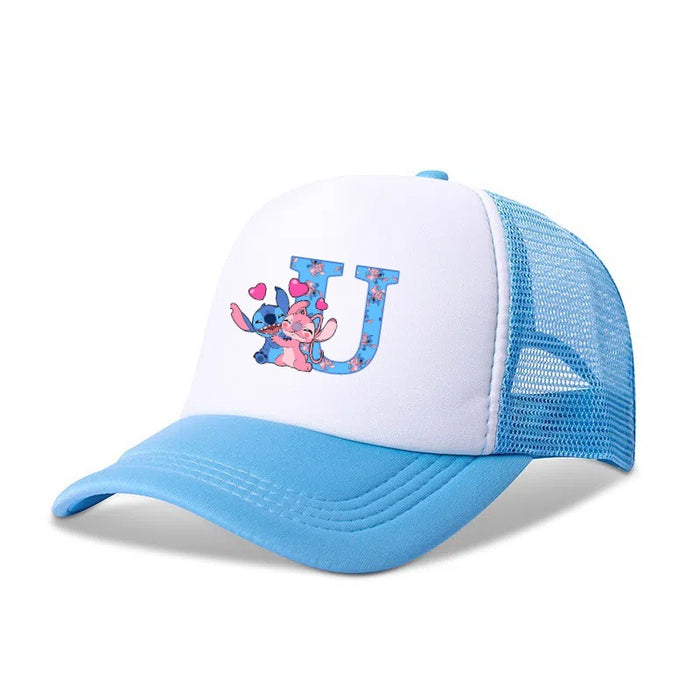 Wholesale Cartoon letter print baseball cap net breathable dome cap