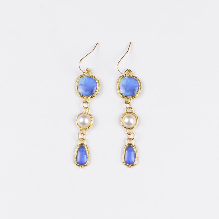 Wholesale Elegant retro pearl pendant earrings, fashionable irregular tassel ear accessories