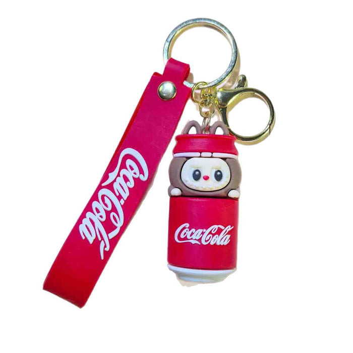 Wholesale Creative and Personalized Cola Little Sheep Keychain Beverage Bottle Bag Pendant Three-Dimensional Soft Plastic Doll Wholesale Street Stall