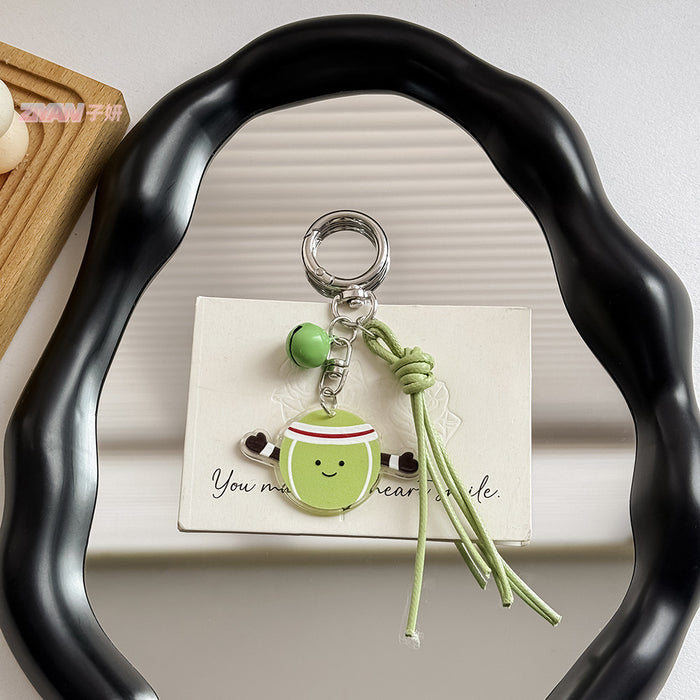 Wholesale cartoon humanoid table tennis badminton football key chain schoolbag key chain